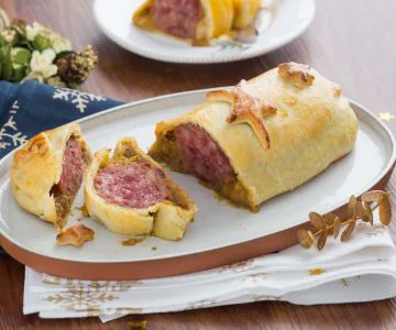 Cotechino (Pork sausage) in a pastry crust