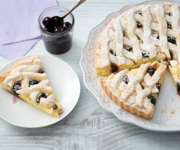 Crostata amalfitana (Lemon custard and sour cherry tart)