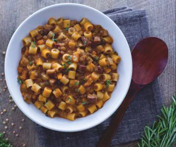 Pasta and lentils