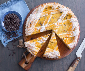 Mascarpone and chocolate chip tart