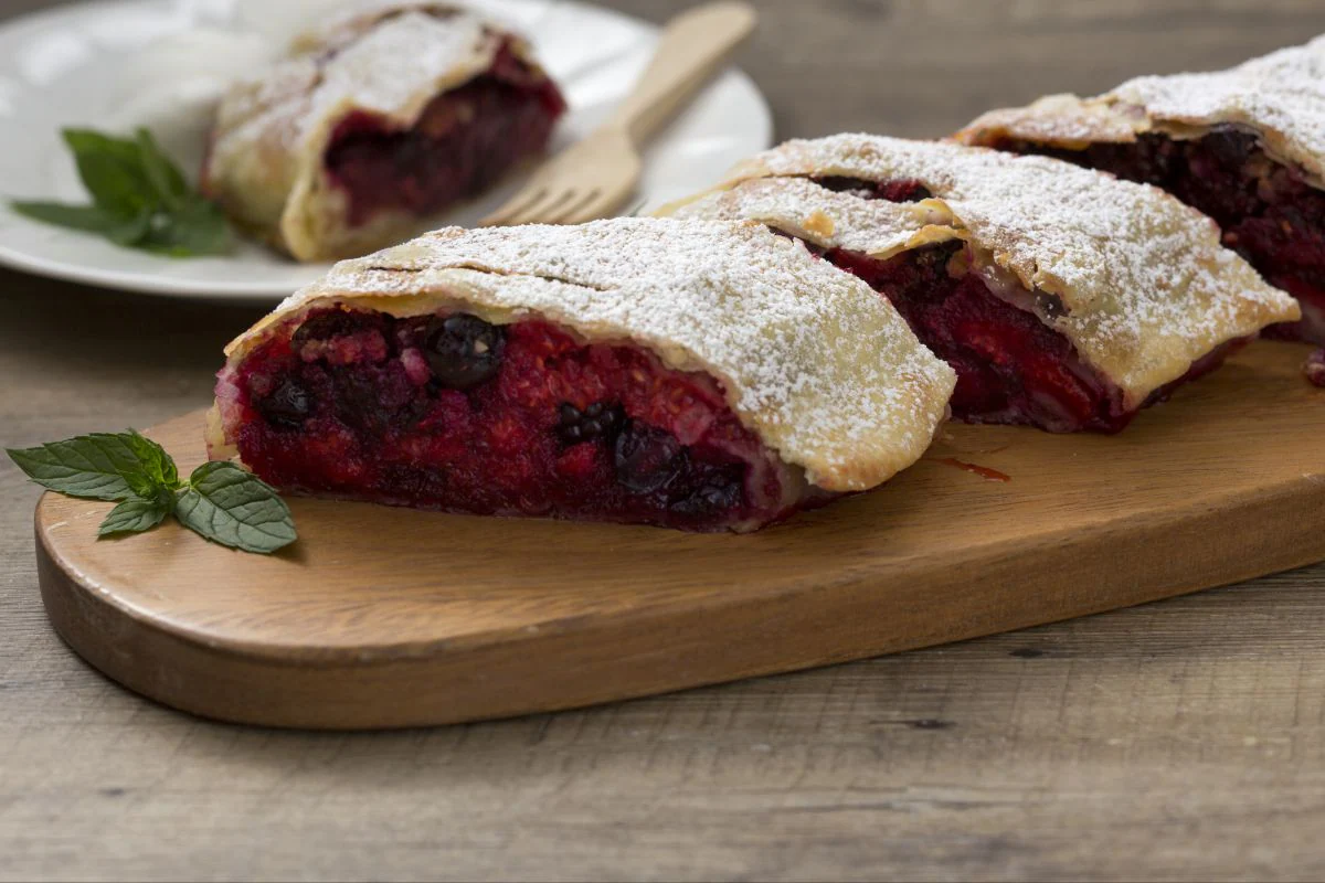 Wild berry strudel