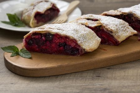 Wild berry strudel