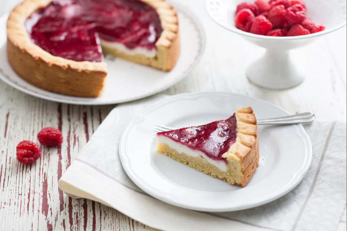 Ricotta and jam tart