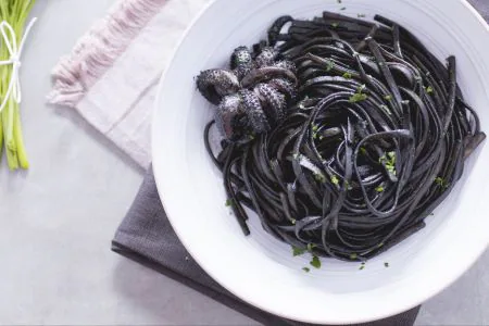 Squid ink linguine