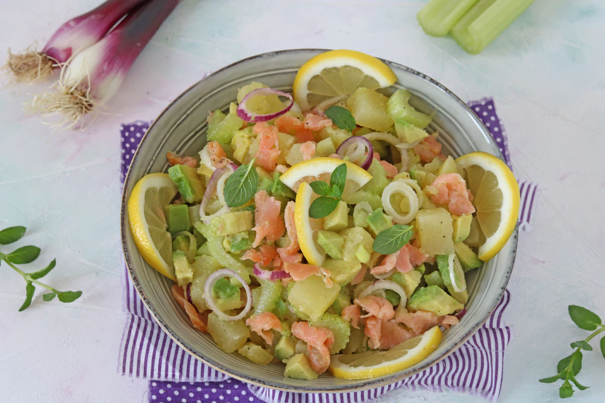 Potato and salmon salad