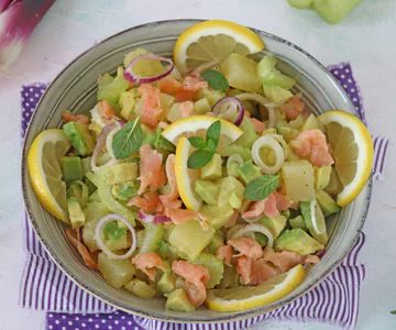 Potato and salmon salad