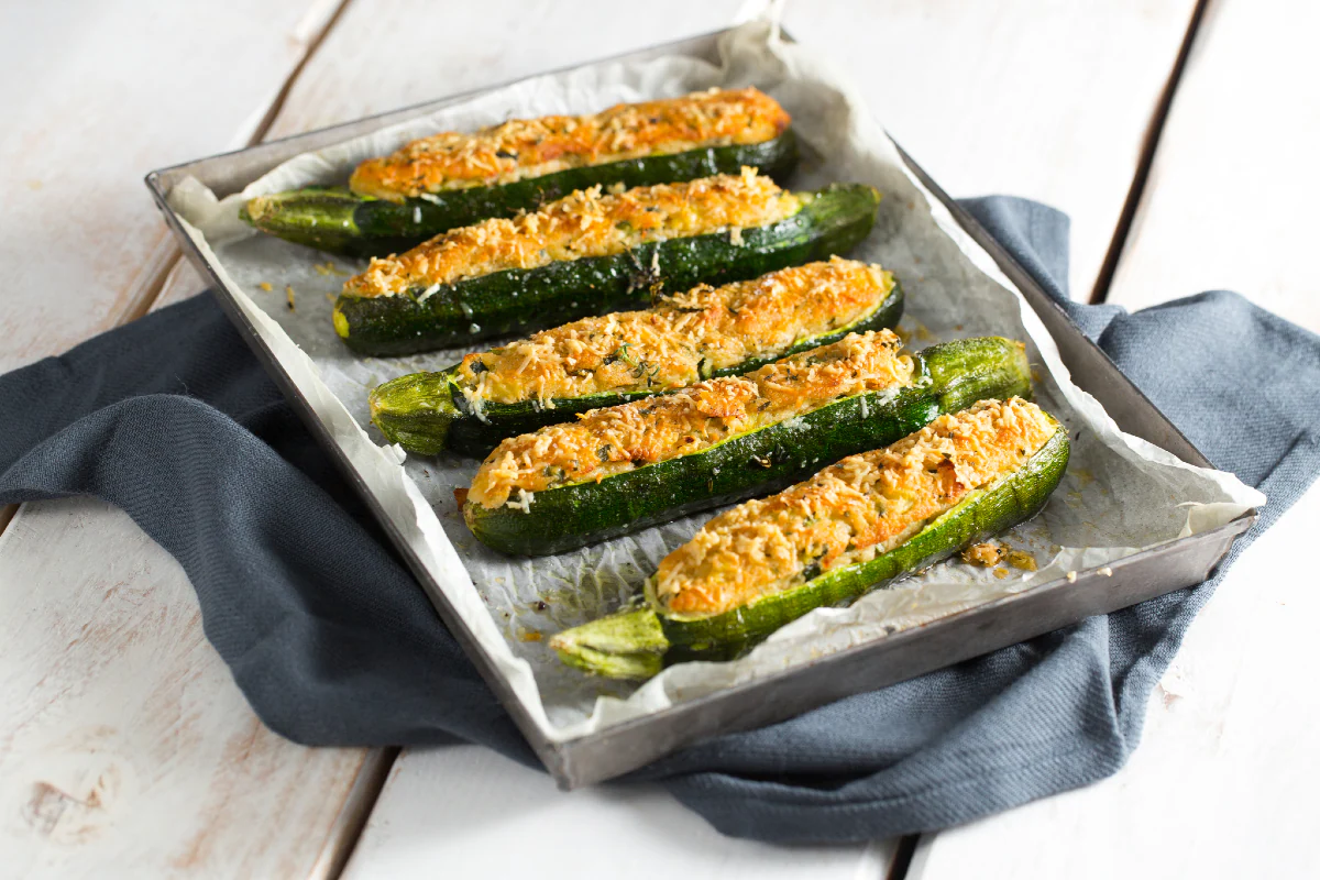 Zucchini stuffed with ricotta