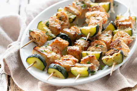 Baked fish skewers