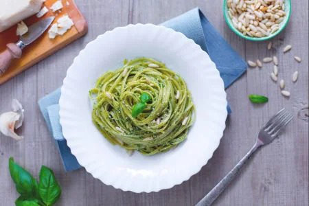 Bavette with pesto