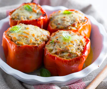 Meat and sausage stuffed peppers