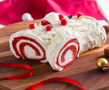 Red velvet yule log