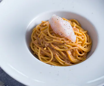 Spaghetti with shrimp scampi