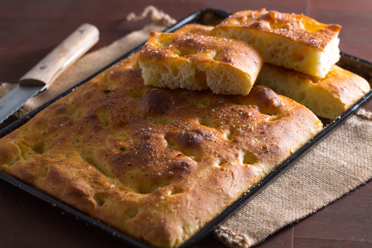 Thick and soft potato focaccia