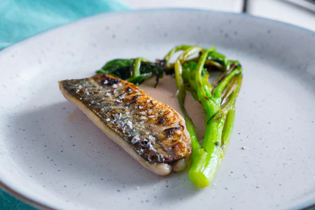 Mackerel with turnip greens and hazelnuts