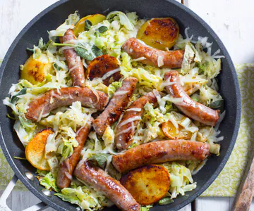 Cabbage, potatoes and sausage