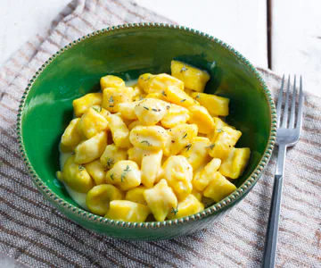 Ricotta and turmeric gnocchi