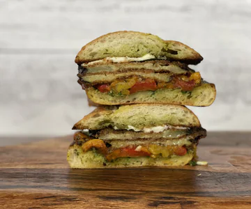 Fried eggplant sandwich