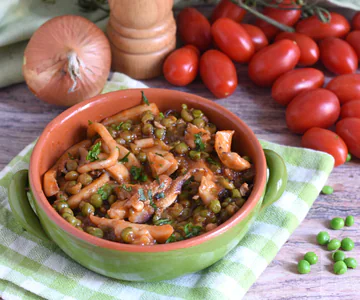 Stewed cuttlefish with peas