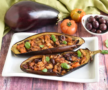 Vegetarian stuffed eggplant