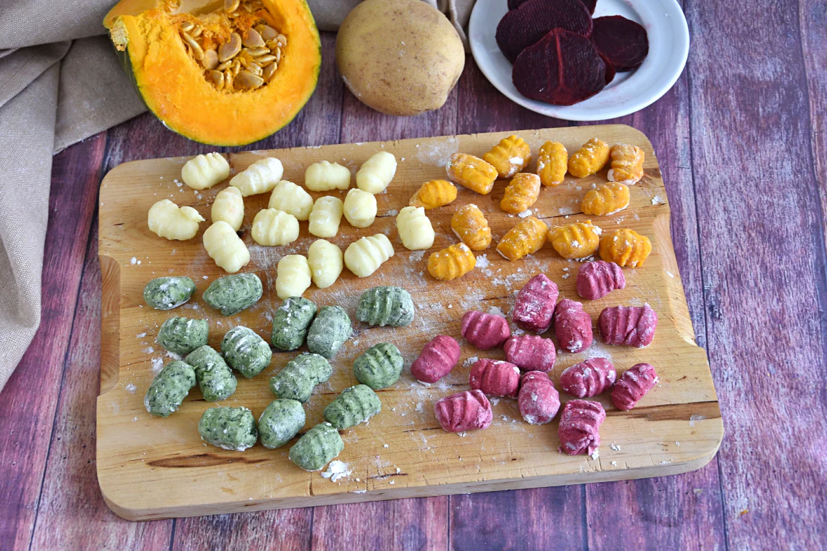 Colorful gnocchi