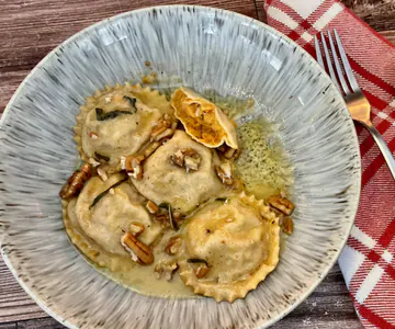 Sweet potato ravioli