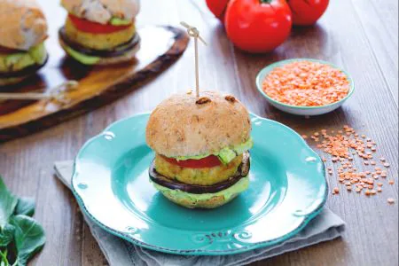 Red Lentil Vegan Burger