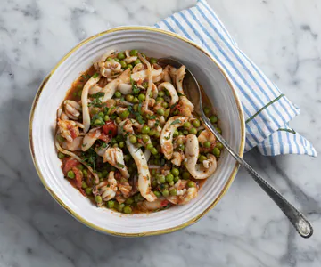 Cuttlefish with peas