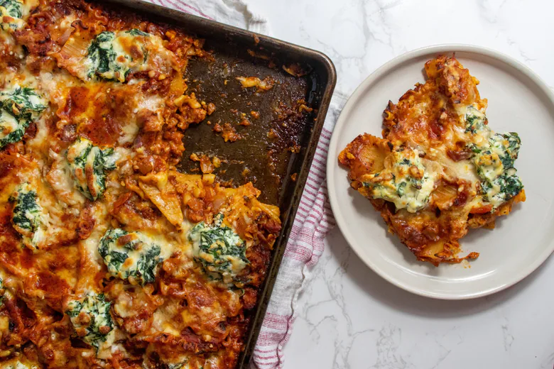 Sheet Pan Layerless Lasagna