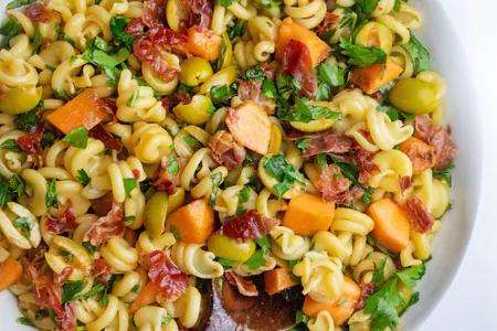 Grilled Melon and Prosciutto Pasta Salad