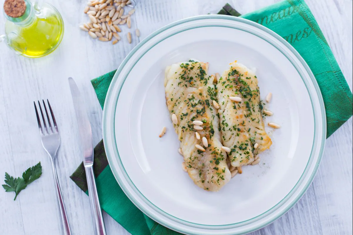 Pan-fried cod fillet