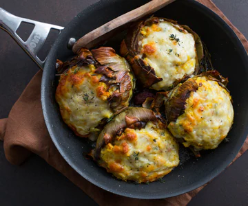 Egg and Cheese Stuffed Artichoke