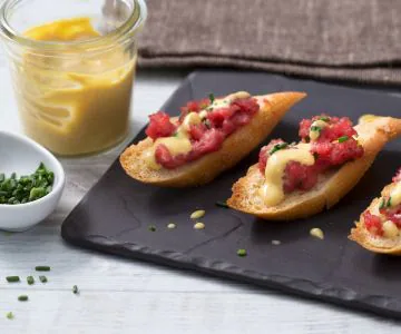 Beef Tartare on Bruschetta