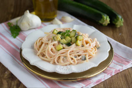 Pasta with Salmon and Zucchini Cream