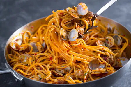 Spaghetti with Clams and Nduja