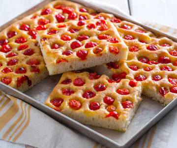 Focaccia with Cherry Tomatoes and Oregano