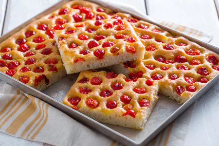 Focaccia with Cherry Tomatoes and Oregano