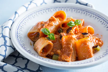 Eggplant and Ricotta Paccheri