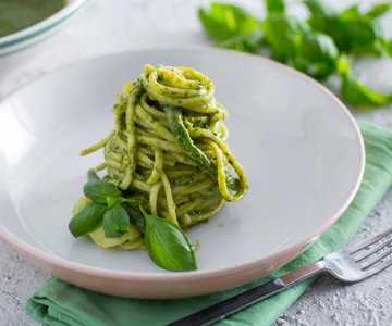 Trenette with Pesto, Potatoes, and Green Beans