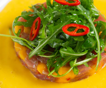 Tuna Tartare with Mango and Arugula