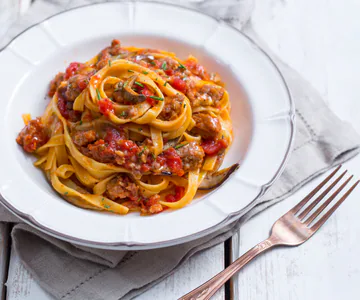 Pasta with Porcini Mushrooms and Sausage