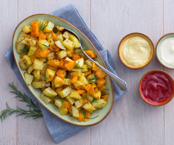 Baked Pumpkin and Potatoes