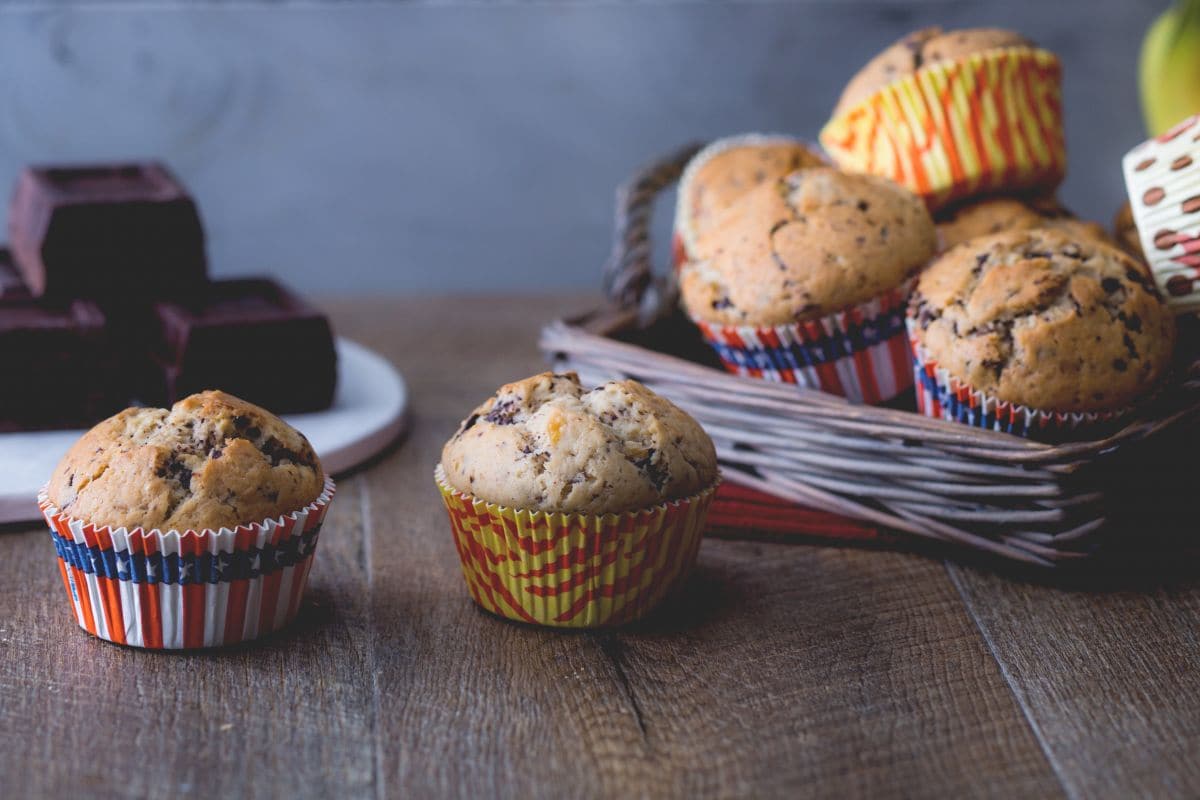 Banana and chocolate chip muffins (good mood muffins)