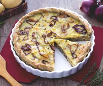 Savory Pie with Potatoes, Onions, and Cheese