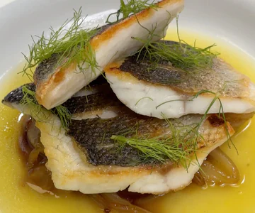 Sea Bass Fillet with Fennel and Orange Sauce