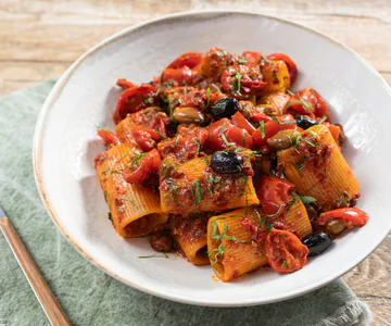 Rigatoni with Puttanesca Sauce and Nduja