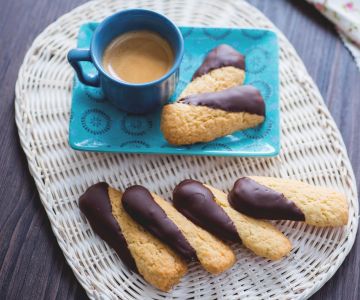 Chocolate-covered coconut cookies