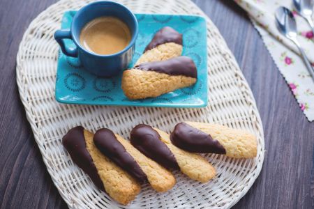 Chocolate-covered coconut cookies