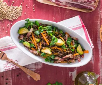 Lentil Salad with Bacon and Vegetables