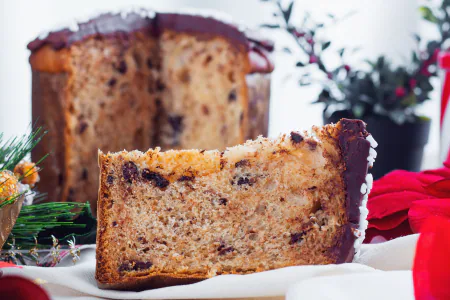 Panettone with cherries and chocolate