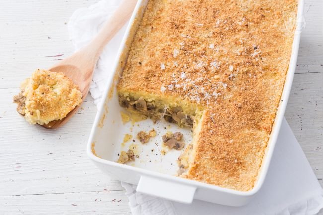 Potato pie with sausage and mushrooms - Italian recipes by GialloZafferano